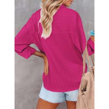 HOTOUCH Women Button Down Shirt Casual Long Sleeve Blouse