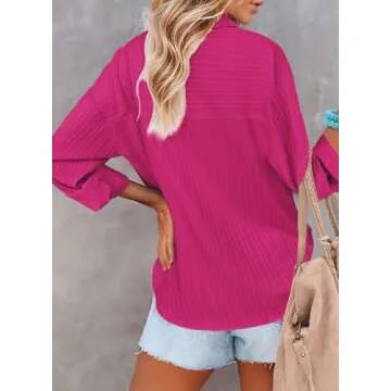 HOTOUCH Women Button Down Shirt Casual Long Sleeve Blouse