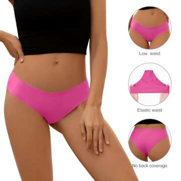 DEANGELMON Seamless Underwear for Women No Show Bikini Panties Comfortable Stretch Invisible Ladies Hipster Briefs