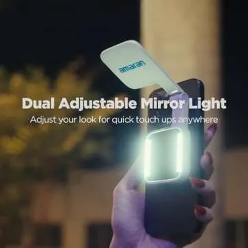 Amaran Go Magnetic Selfie Phone Light, Compatible with MagSafe & Qi2 Magnets, Dual LED Light Source with Adjustable Mirror Light & CCT (2700K-6500K), for Selfies, Makeup, & Content Creation (Charcoal)