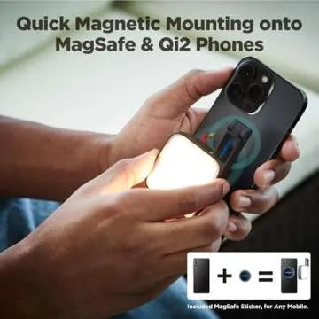 Amaran Go Magnetic Selfie Phone Light, Compatible with MagSafe & Qi2 Magnets, Dual LED Light Source with Adjustable Mirror Light & CCT (2700K-6500K), for Selfies, Makeup, & Content Creation (Charcoal)