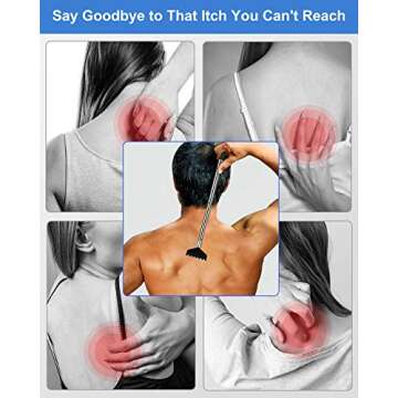 ONEEKK Portable Extendable Back Scratcher, 2 Pack Metal Telescoping Backscratchers for Adults, Kids,Dogs Itch Scratcher with Beautiful Gifts Packaging