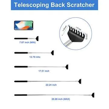 ONEEKK Portable Extendable Back Scratcher, 2 Pack Metal Telescoping Backscratchers for Adults, Kids,Dogs Itch Scratcher with Beautiful Gifts Packaging