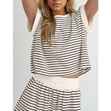 MISSACTIVER 2 Piece Stripe Lounge Set for Women
