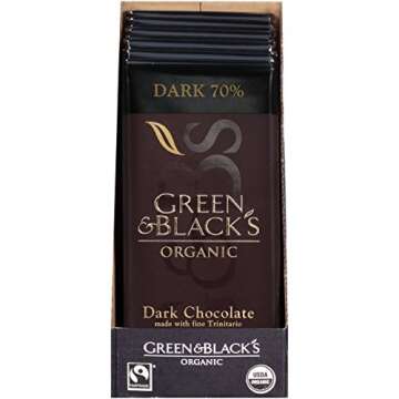 Green & Black's Organic Dark Chocolate 70% Cacao, OLD 10 Count