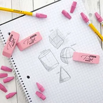 BAZIC Pink Eraser Sets for Pristine Corrections in School