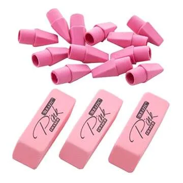 BAZIC Pink Eraser Sets for Pristine Corrections in School