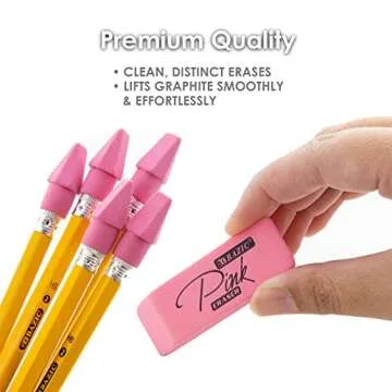 BAZIC Pink Eraser Sets for Pristine Corrections in School