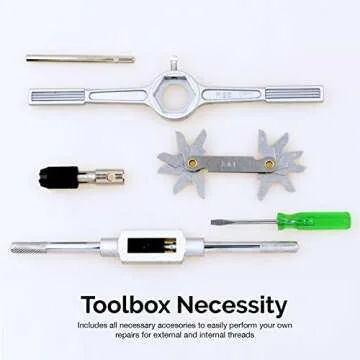 NEIKO 00911A SAE Tap and Die Set, Titanium-Coated Alloy Steel Taps and Dies, Large Threading-Tool Kit with Storage Case, 40-Piece Set