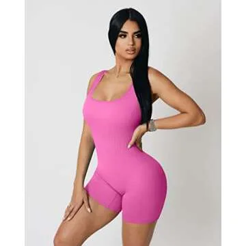 YIOIOIO Seamless Women Yoga Romper with Tummy Control