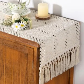 Socomi Boho Table Runner Valentine's Day Farmhouse Rustic Dining Kitchen Centerpiece Decor Small Mac...