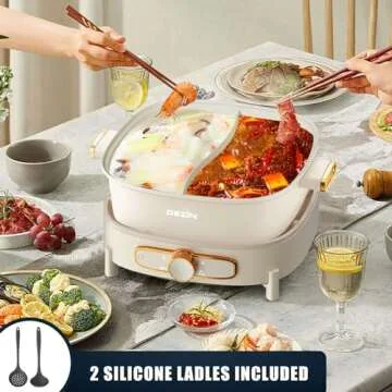 Dezin Dual Flavor Electric Hot Pot with Divider, 5.5L