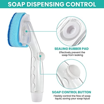 No-Scratch Dishwand with Soap Dispenser and Sponges