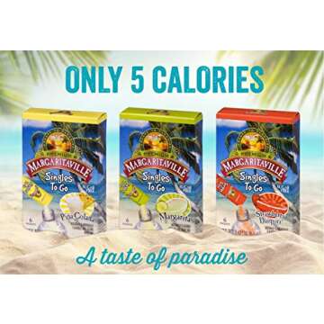 Margaritaville SINGLES TO GO! Water Drink Mix - Pina Colada Flavored, 3 Pack