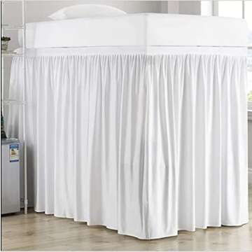 Cottingon,Dorm Room Bed Skirt,100% Microfiber,White Solid -Twin XL /42" Drop