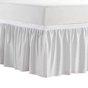 Cottingon,Dorm Room Bed Skirt,100% Microfiber,White Solid -Twin XL /42" Drop