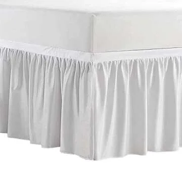 Cottingon,Dorm Room Bed Skirt,100% Microfiber,White Solid -Twin XL /42" Drop
