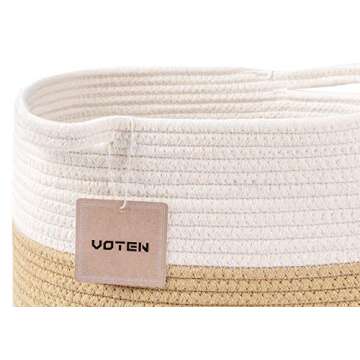 Durable Voten Cotton Rope Storage Bins 12.6" Set of 3