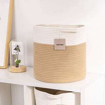 Durable Voten Cotton Rope Storage Bins 12.6" Set of 3