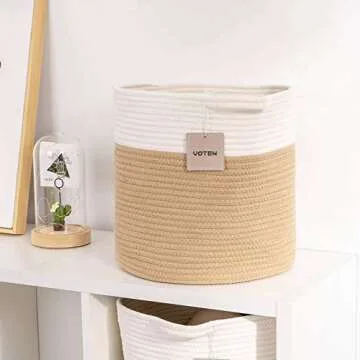 Durable Voten Cotton Rope Storage Bins 12.6" Set of 3