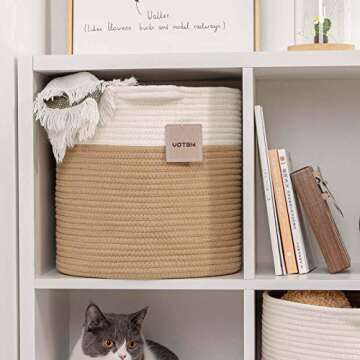 Durable Voten Cotton Rope Storage Bins 12.6" Set of 3