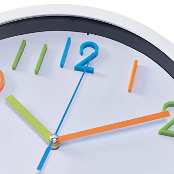 Colorful Kids Wall Clock - Silent Non-Ticking Design 10"