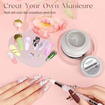 MIZHSE Clear Solid Builder Gel For Nails, 30g Hard Gel for Nails Non-Sticky Nail Extension Builder Gel, Nail Strengthen Gel 3D Sculpting Gel for Carving Modeling Gel Nail