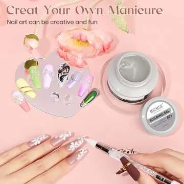 MIZHSE Clear Solid Builder Gel For Nails, 30g Hard Gel for Nails Non-Sticky Nail Extension Builder Gel, Nail Strengthen Gel 3D Sculpting Gel for Carving Modeling Gel Nail