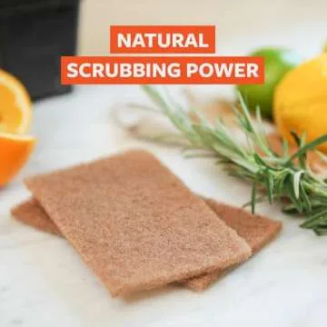 Full Circle Neat Nut Walnut Shell Scouring Pads, Non-Scratch, Set of 3, 5 oz, Brown