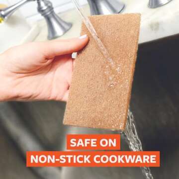 Full Circle Neat Nut Walnut Shell Scouring Pads, Non-Scratch, Set of 3, 5 oz, Brown