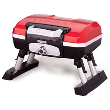 Cuisinart Portable Propane Gas Grill - Red, Ideal for Tailgating & Camping