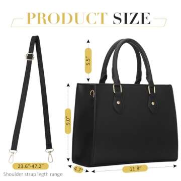 Beaguful Classic Top Handle Bags with Zipper Vegan Leather Crossbody Bags Casual Tote Handbags for W...