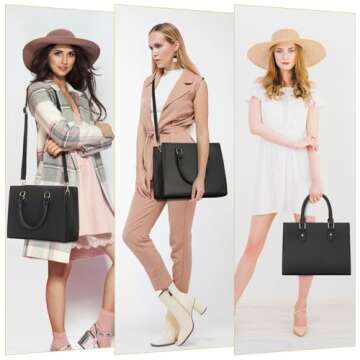 Beaguful Classic Top Handle Bags with Zipper Vegan Leather Crossbody Bags Casual Tote Handbags for Women Grey