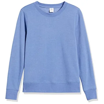 Amazon Essentials Women's French Terry Fleece Crewneck Sweatshirt (Available in Plus Size), Blue, Small