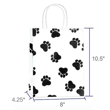 BagDream Paw Print Gift Bags - Eco-Friendly 25 Pcs