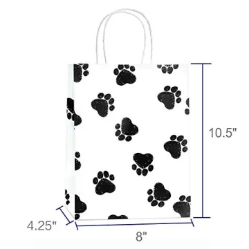 BagDream Paw Print Gift Bags - Eco-Friendly 25 Pcs