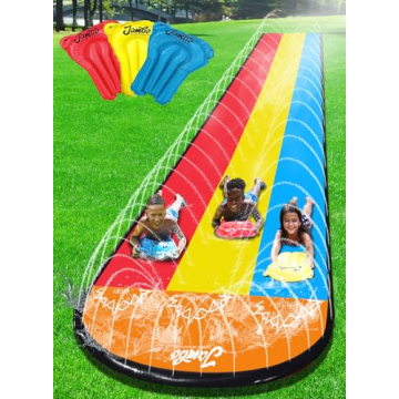 JAMBO 20Ft Premium 3 Lane Slip Splash and Slide for Kids