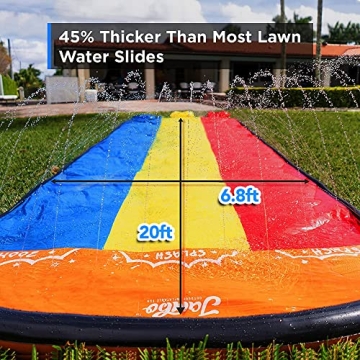 JAMBO 20Ft Premium 3 Lane Slip Splash and Slide for Kids
