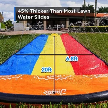 JAMBO 20Ft Premium 3 Lane Slip Splash and Slide for Kids