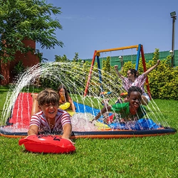 JAMBO 20Ft Premium 3 Lane Slip Splash and Slide for Kids