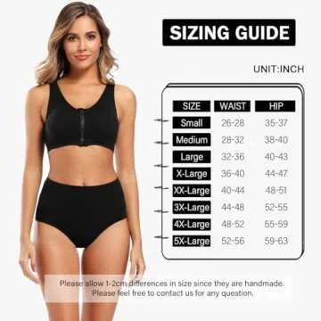 Molasus Women's Soft Cotton Underwear Briefs High Waisted Postpartum Panties Ladies Full Coverage Plus Size Underpants Black,XL