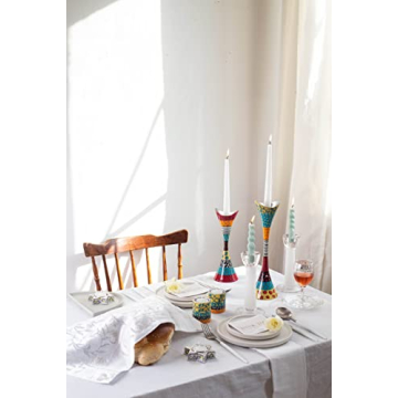 SURI Hand Painted Glass Kiddush Cup Set for Elegance