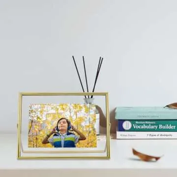 AhaGo Gold Floating Frame for Pictures - Horizontal 6x8