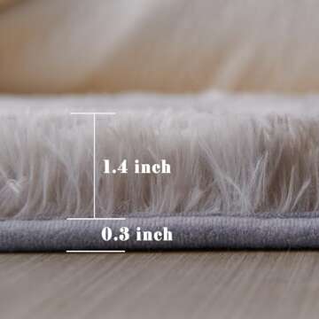 Floralux 5x7 Rugs Light Gray Tie-Dyed, Shag Area Rugs 5x7 for Bedroom, Fluffy Carpets Rugs for Living Room, (5x7 Ft., Tie-Dyed Light Gray)