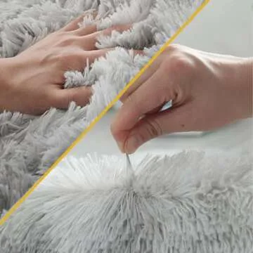 Floralux 5x7 Rugs Light Gray Tie-Dyed, Shag Area Rugs 5x7 for Bedroom, Fluffy Carpets Rugs for Living Room, (5x7 Ft., Tie-Dyed Light Gray)