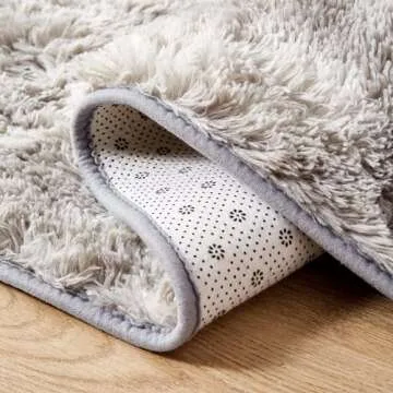 Floralux 5x7 Rugs Light Gray Tie-Dyed, Shag Area Rugs 5x7 for Bedroom, Fluffy Carpets Rugs for Living Room, (5x7 Ft., Tie-Dyed Light Gray)