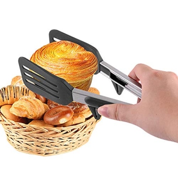 STARUBY Stainless Steel Kitchen Tongs with Silicone Tips