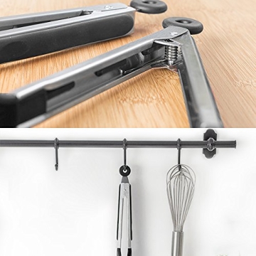 STARUBY Stainless Steel Kitchen Tongs with Silicone Tips
