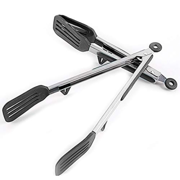 STARUBY Stainless Steel Kitchen Tongs with Silicone Tips