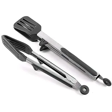STARUBY Stainless Steel Kitchen Tongs with Silicone Tips
